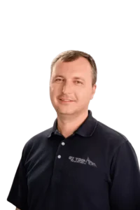 Man in black polo shirt Andrei Slutu