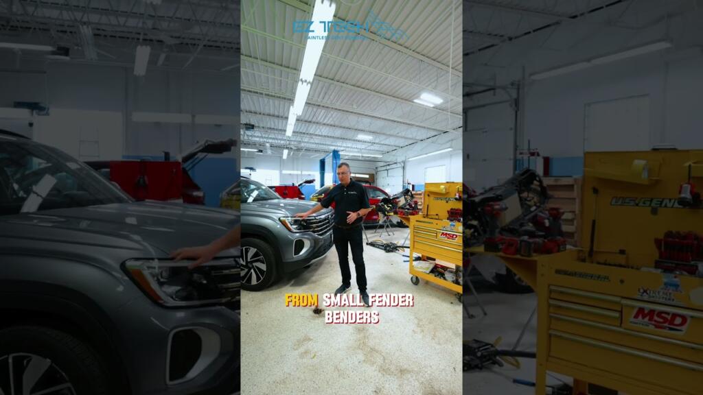 EZ Tech PDR collision repair gallery showcasing vehicle restoration and dent removal services.